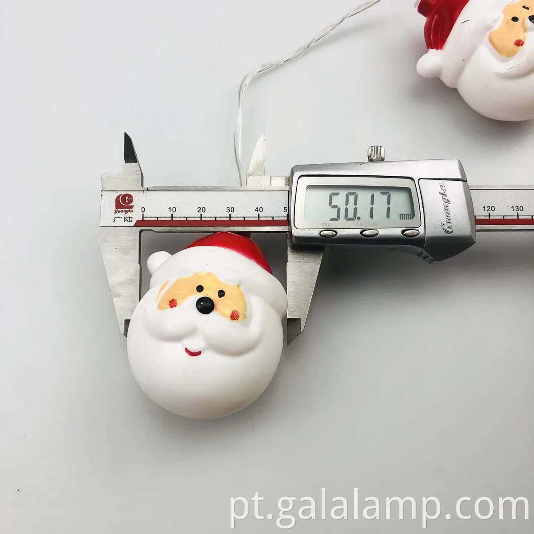 Luzes de cordas led festivas coloridas com Papai Noel e boneco de neve